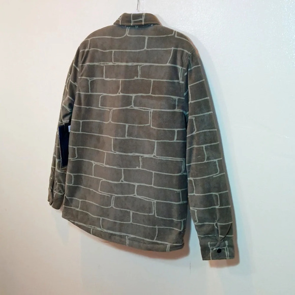 VOLCOM Bowered Fleece Long Sleeve with brick pattern in green size medium - Picture 5 of 12